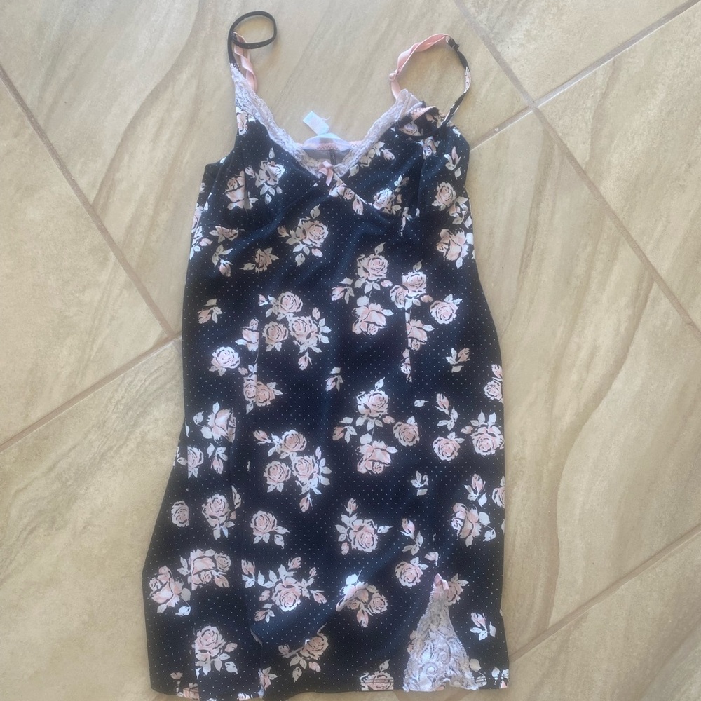 Black floral babydoll dress